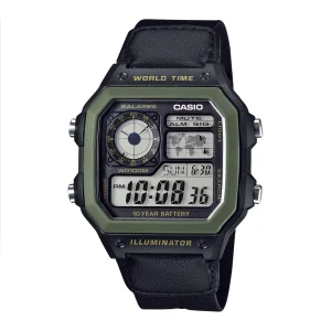 ساعت مچی دیجیتال یونیسکس Casio (کاسیو ) بند برزنت مدل AE-1200WHB-1BV اورجینال