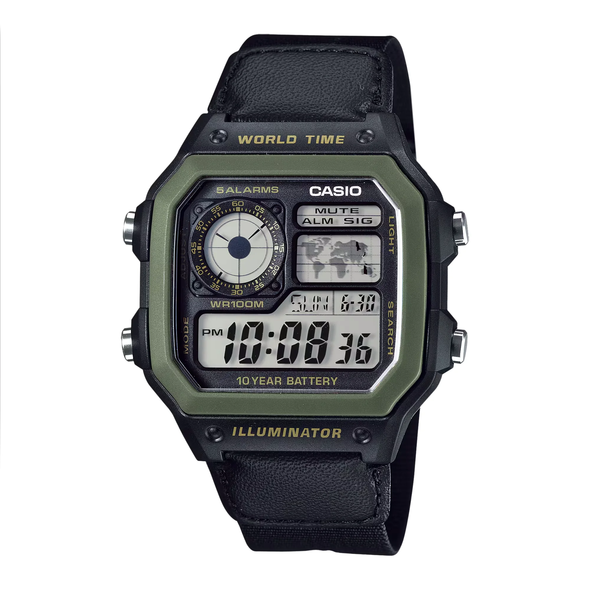 ساعت مچی دیجیتال یونیسکس Casio (کاسیو ) بند برزنت مدل AE-1200WHB-1BV اورجینال