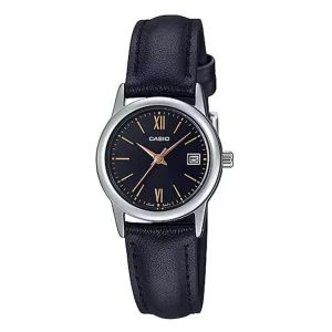 ساعت مچی زنانه Casio (کاسیو ) بند چرم مدل LTP-V002L-1B3 اورجینال