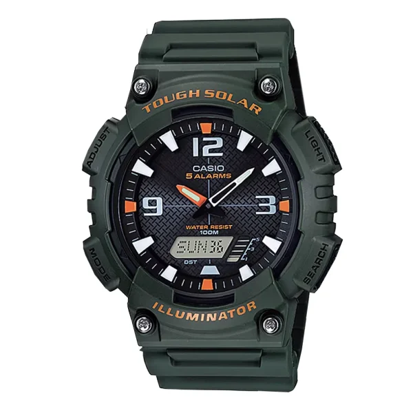 ساعت مچی مردانه Casio World Time (کاسیو ) بند رزین  مدل AQS810W-3AV