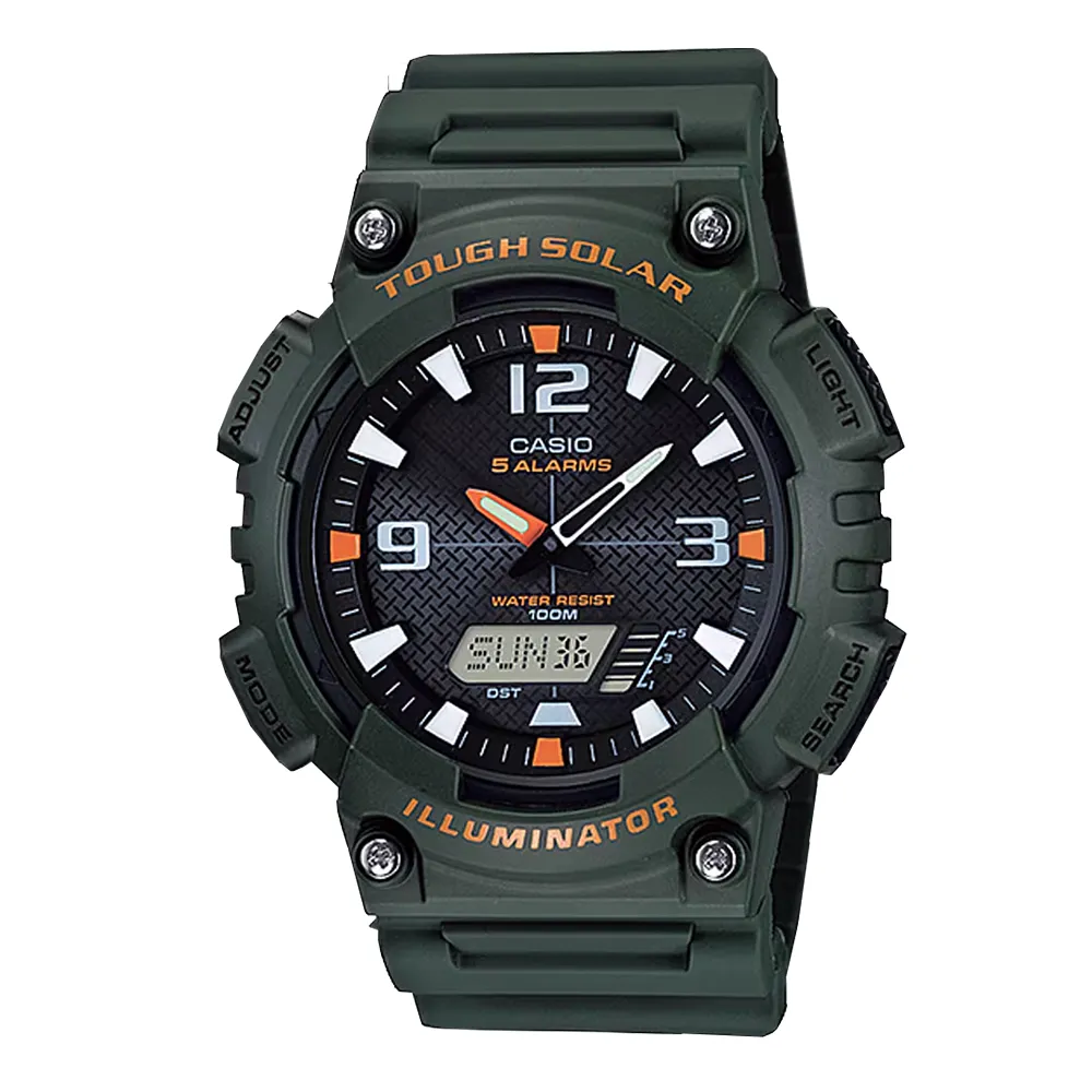 ساعت مچی مردانه Casio World Time (کاسیو ) بند رزین  مدل AQS810W-3AV